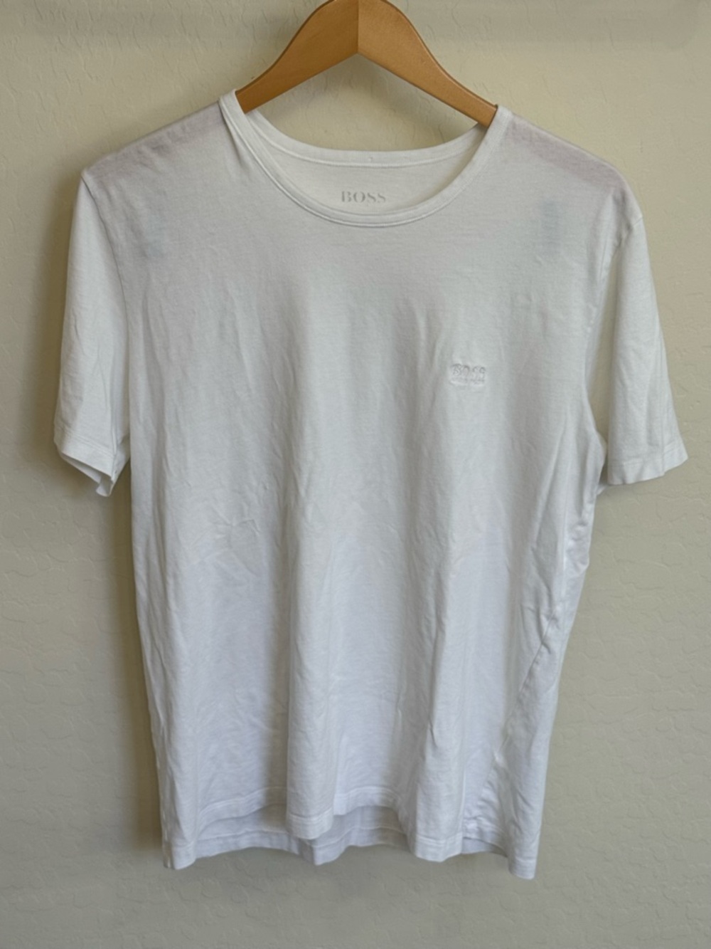 BOSS by Hugo Boss White Crew Neck T-Shirt - Men's Size Large EUC